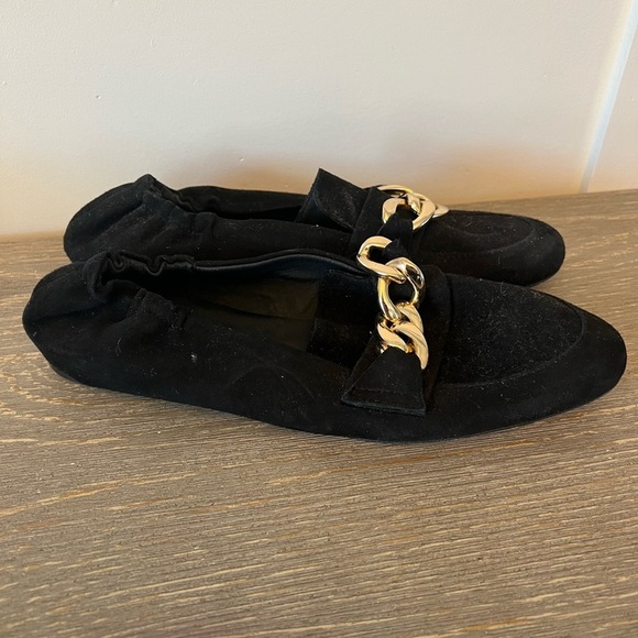 275 Central Black Suede Claudia Slip On Ballet Loafers - Picture 2 of 8
